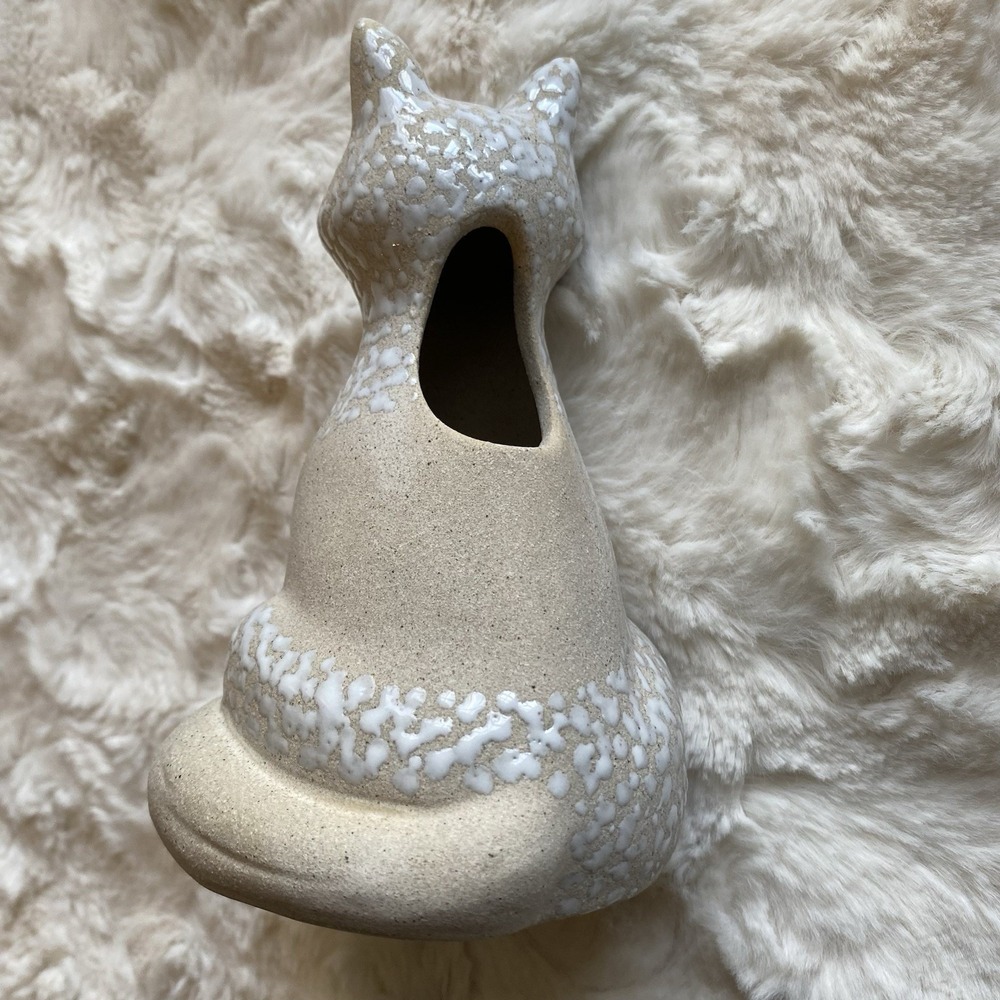 Anthropologie Woodland Bud Vase Fox Whimsical Stoneware 5.75x4 Inch New In Box - Picture 5 of 13